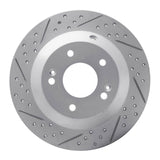 Dynamic Friction 2014-2023 Hyundai Kona Rear Right Drilled & Slotted Geoperformance Rotor by Dynamic Friction Company 830-03059R
