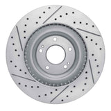 Dynamic Friction 2019-2022 Hyundai Veloster N Front Right Drilled & Slotted Geoperformance Rotor by Dynamic Friction Company 830-03061R