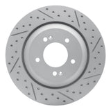 Dynamic Friction 2019-2025 Hyundai Veloster N Rear Right Drilled & Slotted Geoperformance Rotor by Dynamic Friction Company 830-03062R