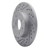 Dynamic Friction 2009-2019 Fiat 500 (Mexico) Rear Left Drilled & Slotted Geoperformance Rotor by Dynamic Friction Company 830-07001L