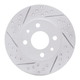 Dynamic Friction 2009-2019 Fiat 500 (Mexico) Rear Left Drilled & Slotted Geoperformance Rotor by Dynamic Friction Company 830-07001L