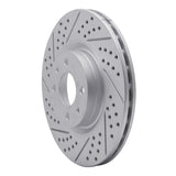 Dynamic Friction 2012-2019 Fiat 500E Front Left Drilled & Slotted Geoperformance Rotor by Dynamic Friction Company 830-07004L