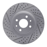 Dynamic Friction 2012-2019 Fiat 500E Front Left Drilled & Slotted Geoperformance Rotor by Dynamic Friction Company 830-07004L