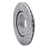 Dynamic Friction 2012-2019 Fiat 500E Front Left Drilled & Slotted Geoperformance Rotor by Dynamic Friction Company 830-07004L