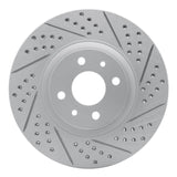 Dynamic Friction 2012-2019 Fiat 500E Front Right Drilled & Slotted Geoperformance Rotor by Dynamic Friction Company 830-07004R