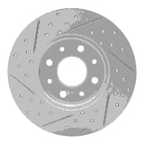 Dynamic Friction 2013-2019 Fiat 500E Rear Right Drilled & Slotted Geoperformance Rotor by Dynamic Friction Company 830-07005R