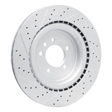Dynamic Friction 2013-2025 Land Rover Defender 110 Rear Left Drilled & Slotted Geoperformance Rotor by Dynamic Friction Company 830-11023L