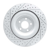 Dynamic Friction 2010-2024 Jaguar Xfr Rear Right Drilled & Slotted Geoperformance Rotor by Dynamic Friction Company 830-20027R