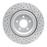 Dynamic Friction 2014-2021 Jaguar Xj Rear Left Drilled & Slotted Geoperformance Rotor by Dynamic Friction Company 830-20028L