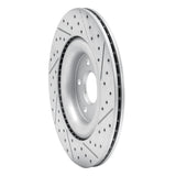 Dynamic Friction 2014-2021 Jaguar Xj Rear Left Drilled & Slotted Geoperformance Rotor by Dynamic Friction Company 830-20028L