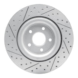 Dynamic Friction 2014-2021 Jaguar F-Type Rear Right Drilled & Slotted Geoperformance Rotor by Dynamic Friction Company 830-20028R