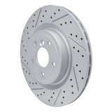 Dynamic Friction 2016-2024 Jaguar Xe Rear Left Drilled & Slotted Geoperformance Rotor by Dynamic Friction Company 830-20035L