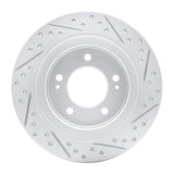 Dynamic Friction 2013-2026 Hyundai Azera Rear Left Drilled & Slotted Geoperformance Rotor by Dynamic Friction Company 830-21014L