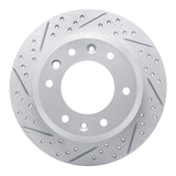 Dynamic Friction 2006-2014 Hyundai Entourage Rear Left Drilled & Slotted Geoperformance Rotor by Dynamic Friction Company 830-21024L