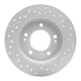 Dynamic Friction 2017-2025 Hyundai Veloster Rear Left Drilled & Slotted Geoperformance Rotor by Dynamic Friction Company 830-21034L