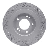 Dynamic Friction 2017-2023 Hyundai Kona EV Rear Left Drilled & Slotted Geoperformance Rotor by Dynamic Friction Company 830-21036L