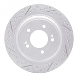 Dynamic Friction 2017-2023 Hyundai Kona EV Rear Left Drilled & Slotted Geoperformance Rotor by Dynamic Friction Company 830-21036L
