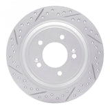 Dynamic Friction 2017-2023 Hyundai Kona EV Rear Right Drilled & Slotted Geoperformance Rotor by Dynamic Friction Company 830-21036R