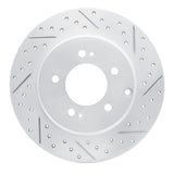 Dynamic Friction 2017-2019 Kia Cadenza Rear Right Drilled & Slotted Geoperformance Rotor by Dynamic Friction Company 830-21037R