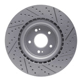 Dynamic Friction 2018-2022 Genesis G70 Front Left Drilled & Slotted Geoperformance Rotor by Dynamic Friction Company 830-21038L