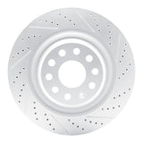Dynamic Friction 2012-2021 Tesla Model S Rear Right Drilled & Slotted Geoperformance Rotor by Dynamic Friction Company 830-26006R