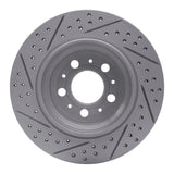 Dynamic Friction 2003-2014 Volvo Xc90 Rear Right Drilled & Slotted Geoperformance Rotor by Dynamic Friction Company 830-27039R