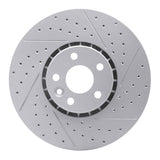 Dynamic Friction 2010-2016 Volvo XC60 Front Right Drilled & Slotted Geoperformance Rotor by Dynamic Friction Company 830-27043R