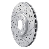 Dynamic Friction 2013-2023 Chrysler 200 Front Right Drilled & Slotted Geoperformance Rotor by Dynamic Friction Company 830-39025R