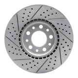 Dynamic Friction 2013-2023 Chrysler 200 Front Right Drilled & Slotted Geoperformance Rotor by Dynamic Friction Company 830-39025R