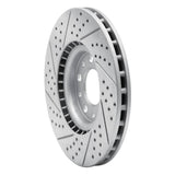 Dynamic Friction 2013-2023 Chrysler 200 Front Right Drilled & Slotted Geoperformance Rotor by Dynamic Friction Company 830-39025R