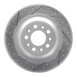 Dynamic Friction 2014-2023 Jeep Cherokee Rear Left Drilled & Slotted Geoperformance Rotor by Dynamic Friction Company 830-42010L