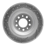 Dynamic Friction 2014-2023 Jeep Cherokee Rear Right Drilled & Slotted Geoperformance Rotor by Dynamic Friction Company 830-42010R