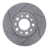 Dynamic Friction 2014-2022 Chrysler 200 Rear Left Drilled & Slotted Geoperformance Rotor by Dynamic Friction Company 830-42012L