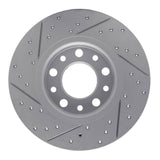 Dynamic Friction 2014-2022 Chrysler 200 Rear Right Drilled & Slotted Geoperformance Rotor by Dynamic Friction Company 830-42012R