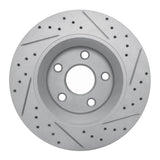Dynamic Friction 2012-2018 Jeep Wrangler Front Left Drilled & Slotted Geoperformance Rotor by Dynamic Friction Company 830-42033L