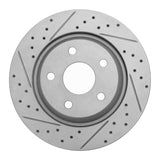 Dynamic Friction 2012-2018 Jeep Wrangler Front Left Drilled & Slotted Geoperformance Rotor by Dynamic Friction Company 830-42033L