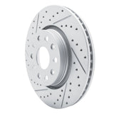 Dynamic Friction 2018-2025 Jeep Wrangler Front Left Drilled & Slotted Geoperformance Rotor by Dynamic Friction Company 830-42038L