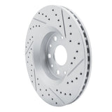Dynamic Friction 2018-2025 Jeep Wrangler Front Left Drilled & Slotted Geoperformance Rotor by Dynamic Friction Company 830-42038L