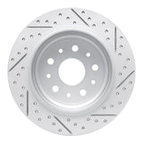 Dynamic Friction 2018-2025 Jeep Wrangler Rear Left Drilled & Slotted Geoperformance Rotor by Dynamic Friction Company 830-42041L