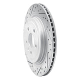Dynamic Friction 2008-2014 Cadillac CTS Rear Left Drilled & Slotted Geoperformance Rotor by Dynamic Friction Company 830-46026L