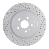 Dynamic Friction 2009-2024 Cadillac CTS Rear Left Drilled & Slotted Geoperformance Rotor by Dynamic Friction Company 830-47039L