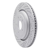 Dynamic Friction 2016-2024 Cadillac ATS Rear Left Drilled & Slotted Geoperformance Rotor by Dynamic Friction Company 830-47074L