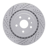 Dynamic Friction 2016-2024 Cadillac ATS Rear Left Drilled & Slotted Geoperformance Rotor by Dynamic Friction Company 830-47074L
