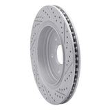 Dynamic Friction 2016-2024 Cadillac ATS Rear Left Drilled & Slotted Geoperformance Rotor by Dynamic Friction Company 830-47074L