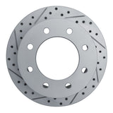 Dynamic Friction 2011-2019 Chevrolet Silverado 3500 HD Rear Left Drilled & Slotted Geoperformance Rotor by Dynamic Friction Company 830-48060L