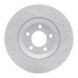 Dynamic Friction 2005-2014 Ford Mustang Front Left Drilled & Slotted Geoperformance Rotor by Dynamic Friction Company 830-54057L