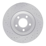 Dynamic Friction 2005-2014 Ford Mustang Front Right Drilled & Slotted Geoperformance Rotor by Dynamic Friction Company 830-54057R