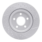 Dynamic Friction 2005-2014 Ford Mustang Rear Left Drilled & Slotted Geoperformance Rotor by Dynamic Friction Company 830-54058L
