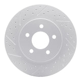 Dynamic Friction 2005-2014 Ford Mustang Rear Left Drilled & Slotted Geoperformance Rotor by Dynamic Friction Company 830-54058L
