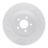 Dynamic Friction 2007-2014 Ford Mustang Front Left Drilled & Slotted Geoperformance Rotor by Dynamic Friction Company 830-54060L